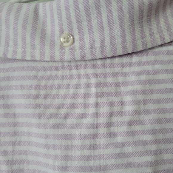 GAP Oxford Shirt Men's Purple/White Striped Button Down Dress Shirt NWT - Picture 8 of 9